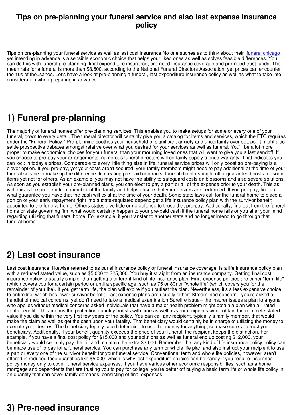 tips on pre planning your funeral service