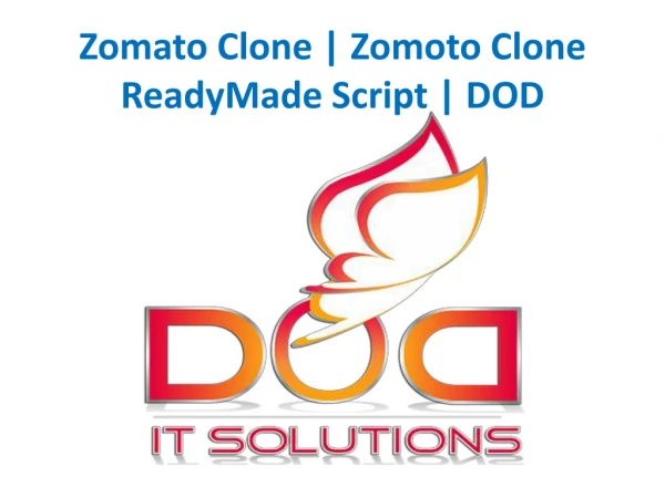 Zomato Clone | Zomoto Clone ReadyMade Script | DOD