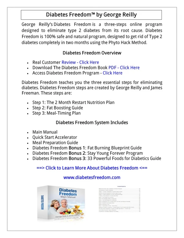(PDF) Diabetes Freedom PDF Free Download: George Reilly Diabetes Freedom Program