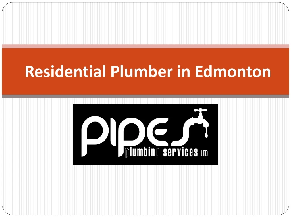 residential plumber in edmonton