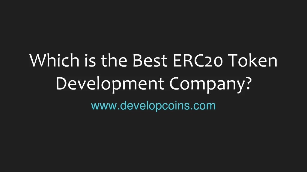 which is the best erc20 token development company