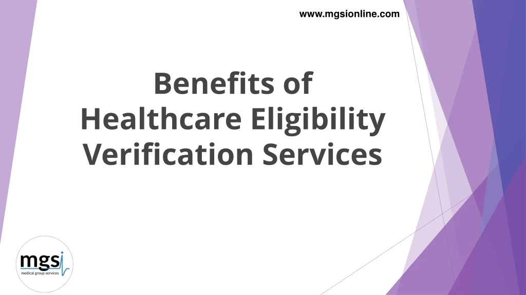 benefits of healthcare eligibility verification services