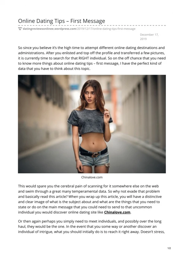 online dating tips first message