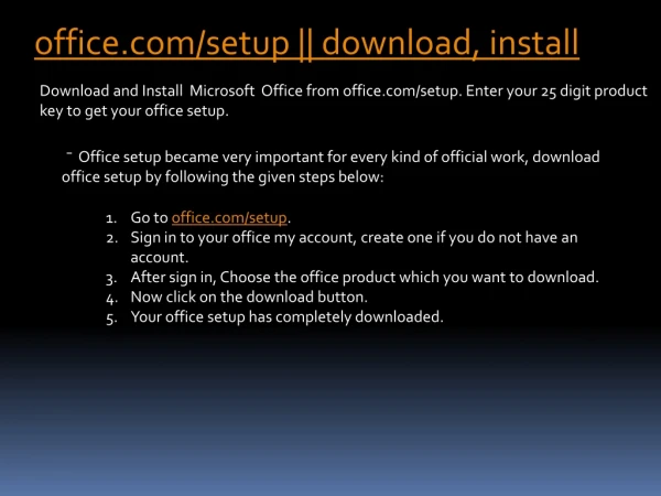 office.com/setup || download, install