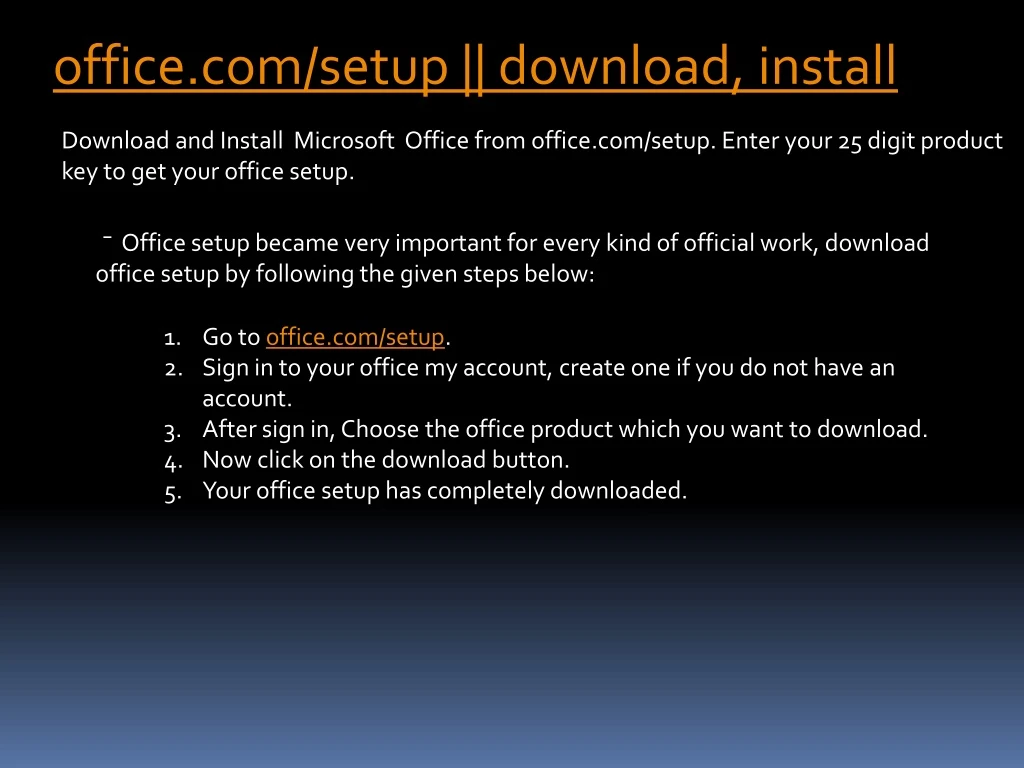 office com setup download install