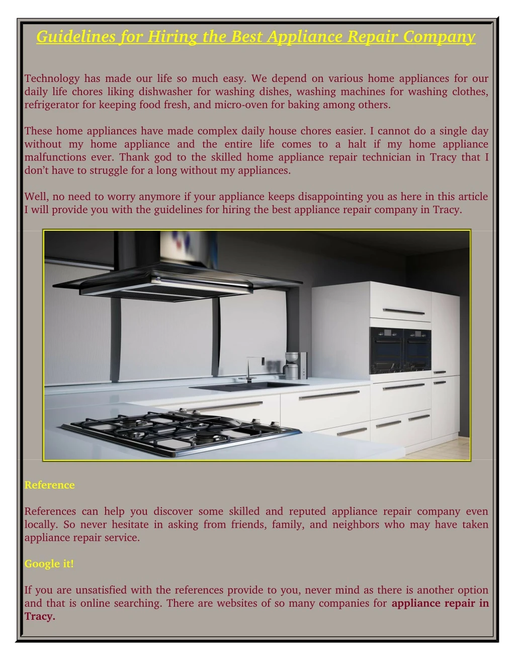 guidelines for hiring the best appliance repair