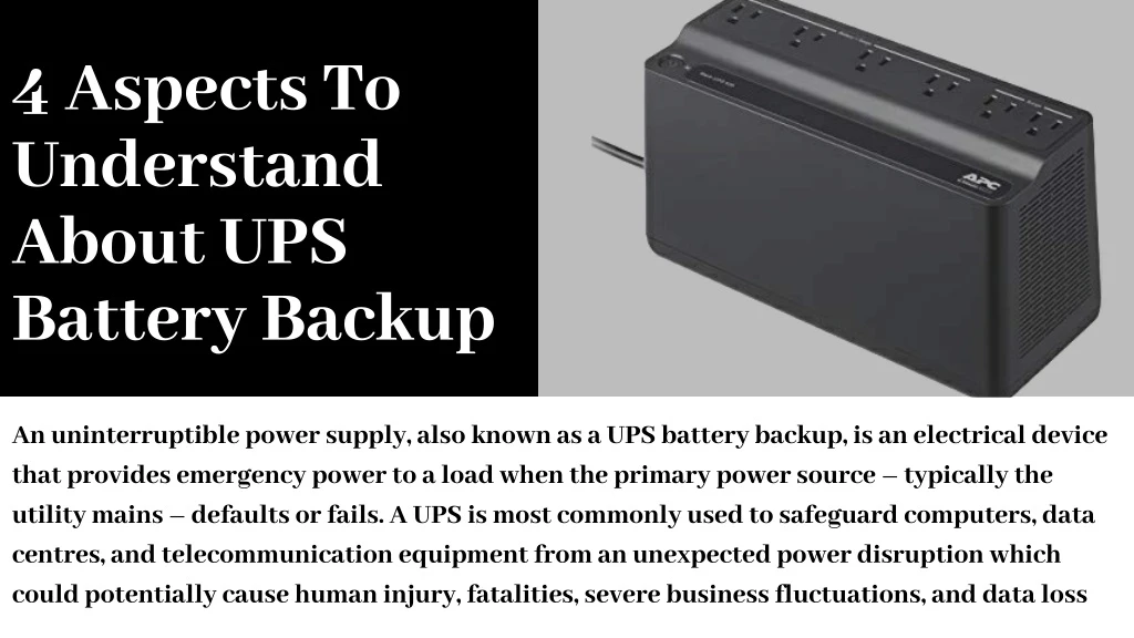 4 aspects to understand about ups battery backup
