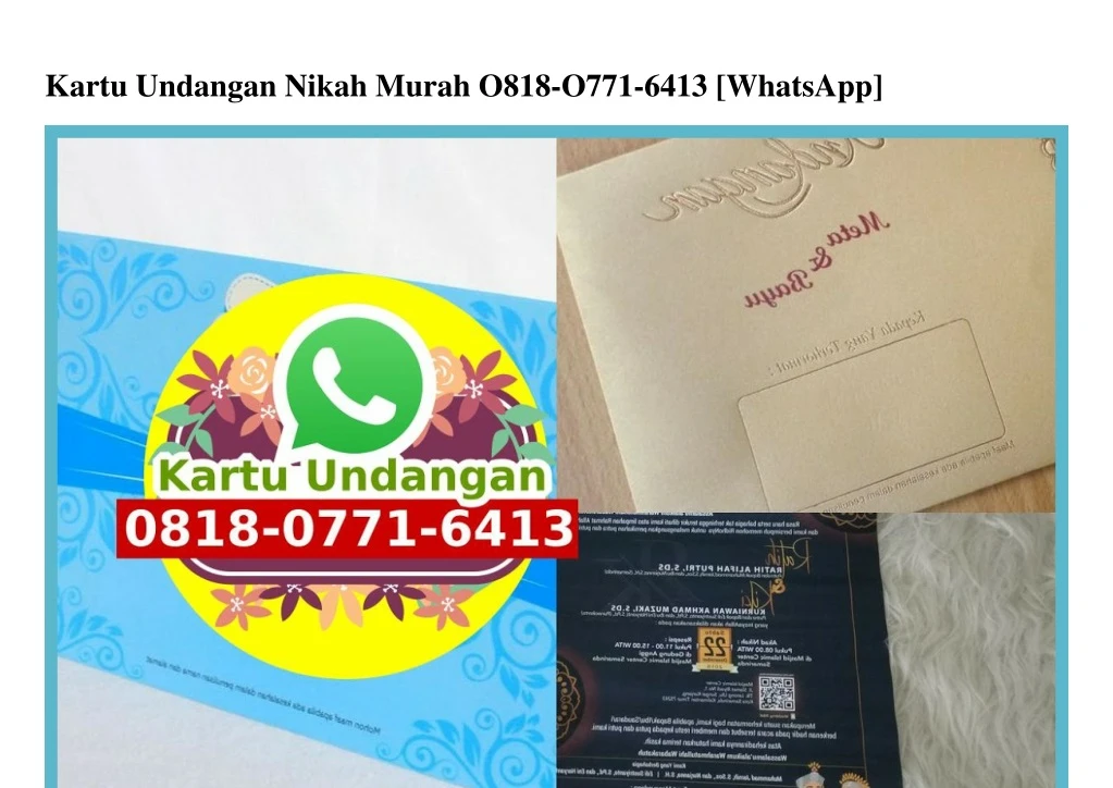 kartu undangan nikah murah o818 o771 6413 whatsapp