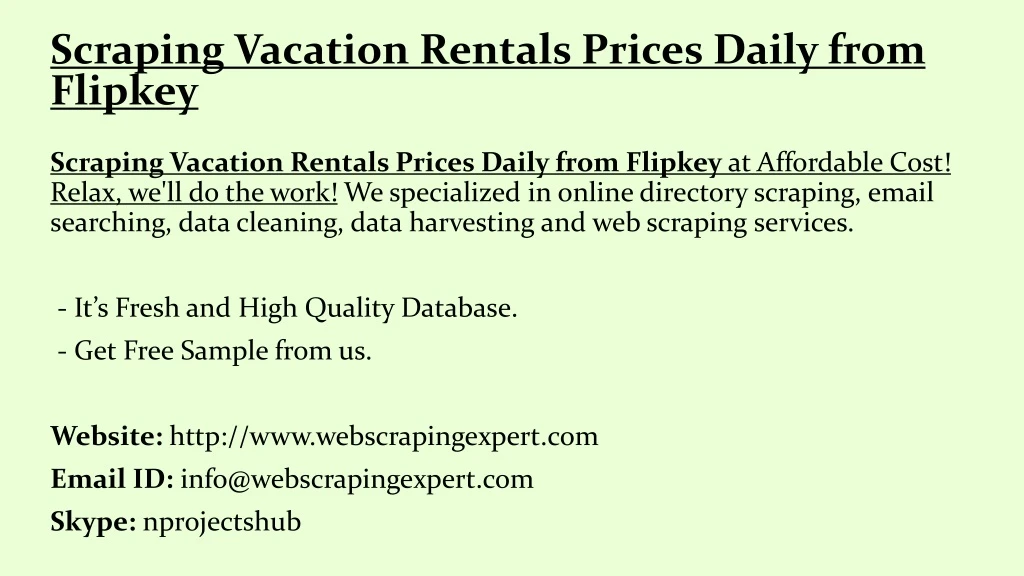 scraping vacation rentals prices daily from flipkey
