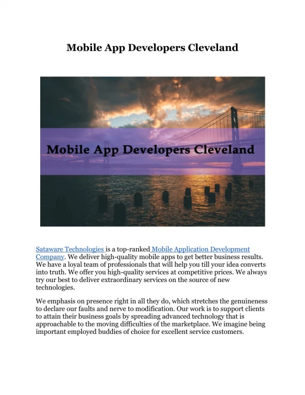 mobile app developers cleveland