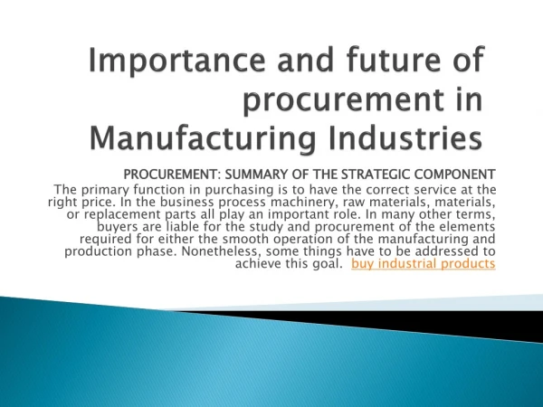 buy industrial products