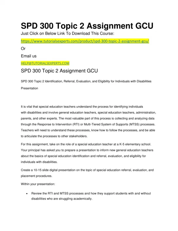 spd 300 topic 2 assignment gcu just click