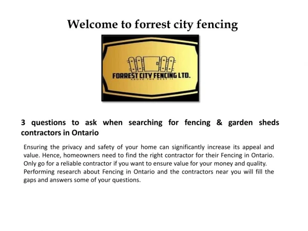 3 questions to ask when searching for fencing & garden sheds contractors in Ontario