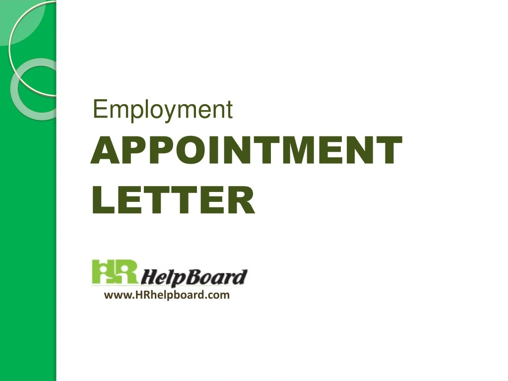 employment appointment letter