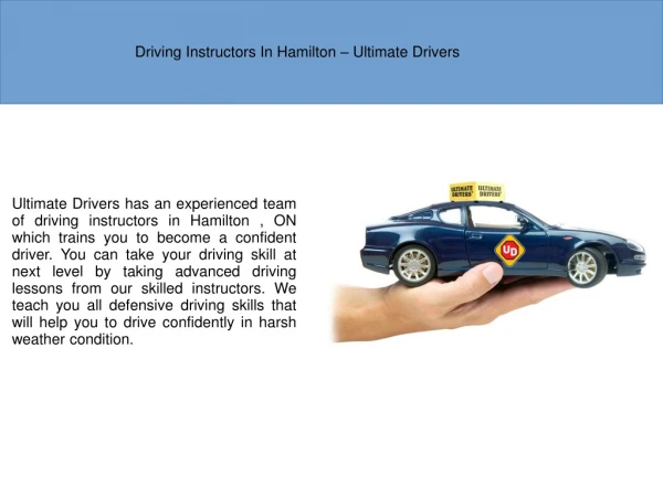 Driving Instructor Hamilton - Ultimate Drivers