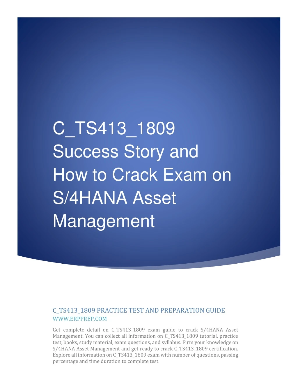 c ts413 1809 success story and how to crack exam