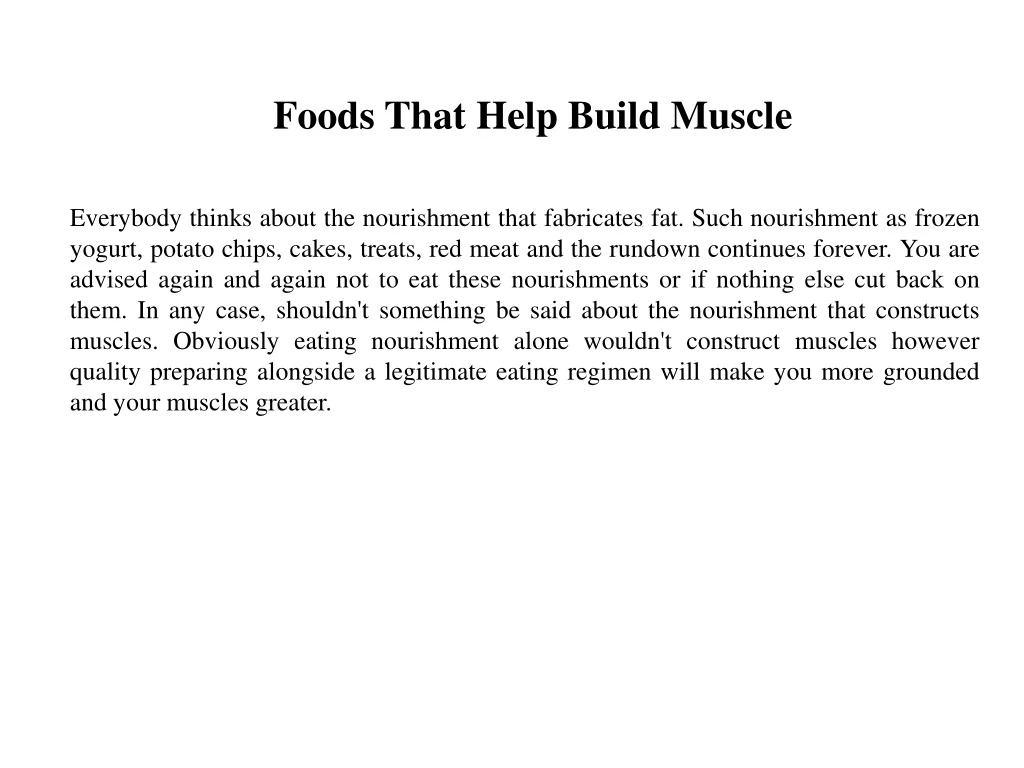 foods that help build muscle