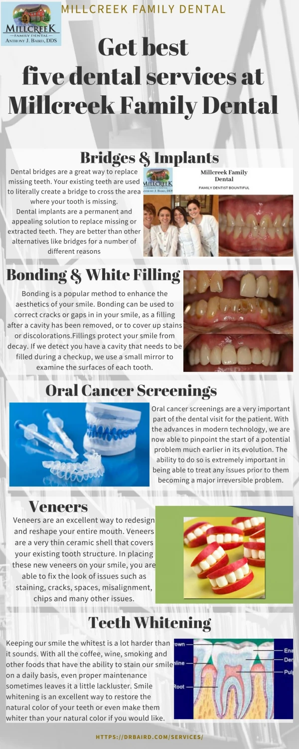 Get best five dental services at Millcreek Family Dental