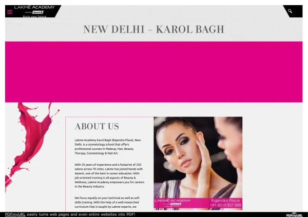 Beauty parlour course in Delhi - Lakme Academy Rajendra Place (Karol Bagh) @8510827888