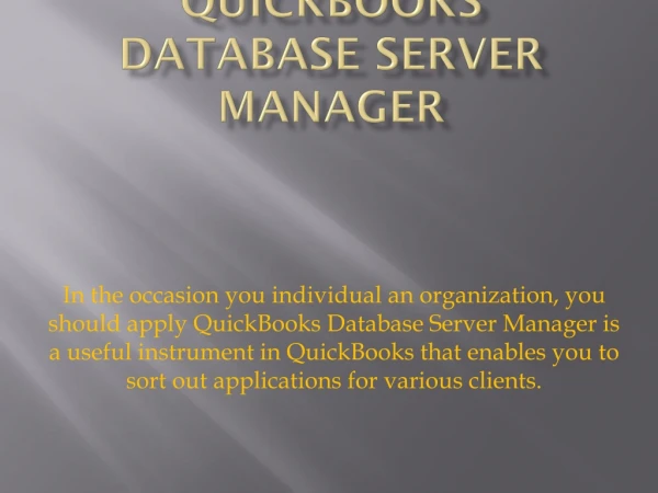 QuickBooks Database Server Manager Install & Download