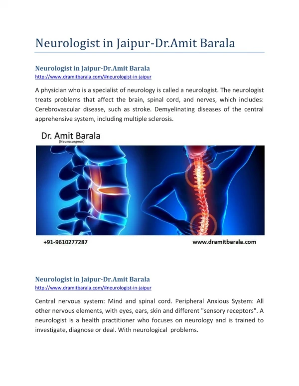 neurologist in jaipur dr amit barala