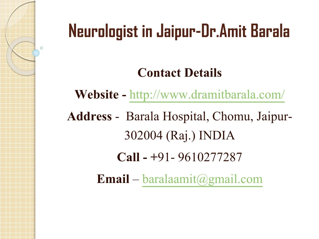 neurologist in jaipur dr amit barala