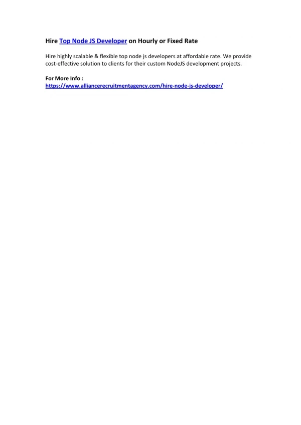 hire top node js developer on hourly or fixed rate