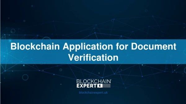 Blockchain Application for Document Verification