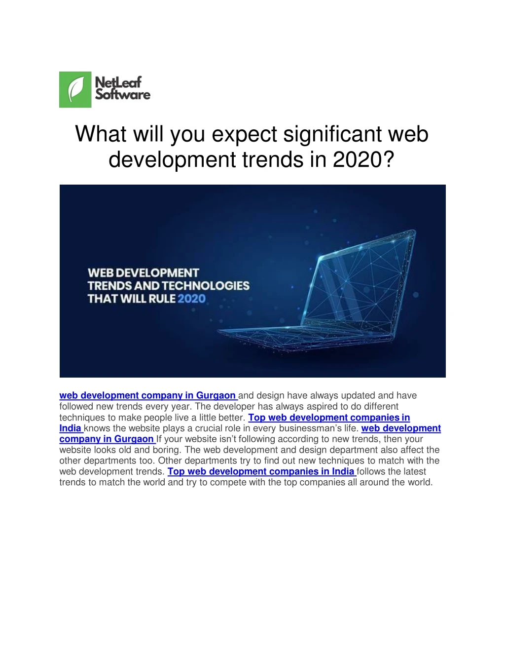 what will you expect significant web development trends in 2020