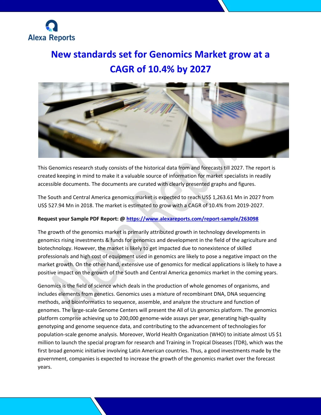 new standards set for genomics market grow