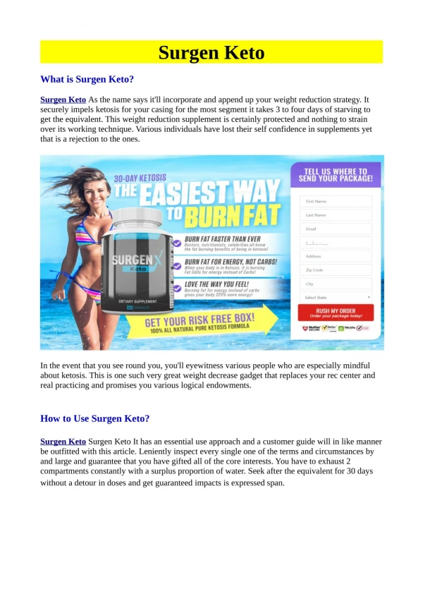 Now Creative Ways You Can Improve Your Surgen Keto