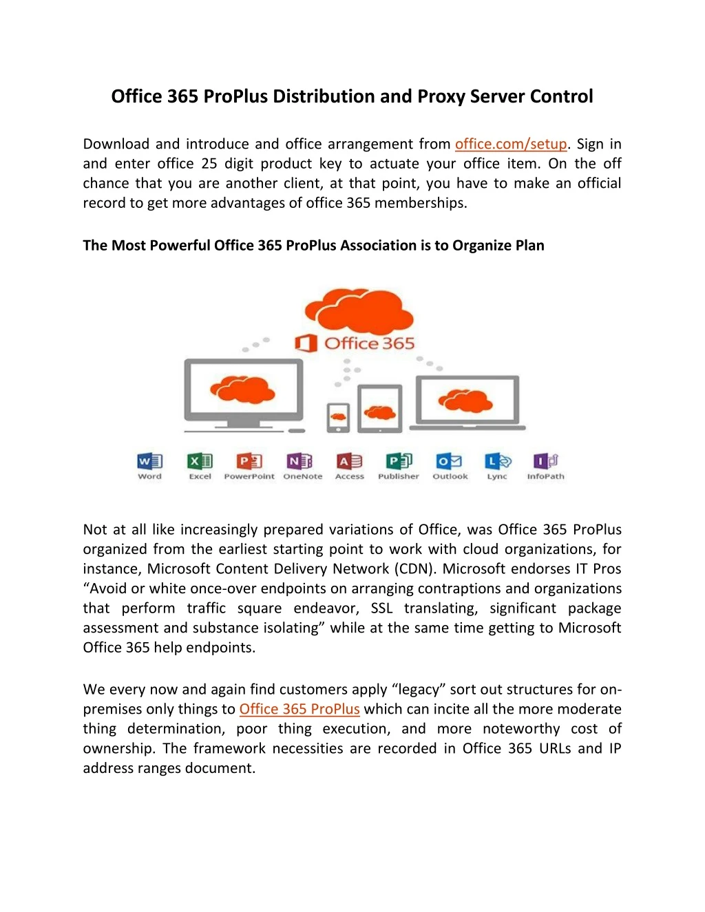 office 365 proplus distribution and proxy server