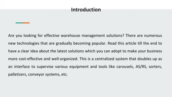 Benefits of a Warehouse Management System