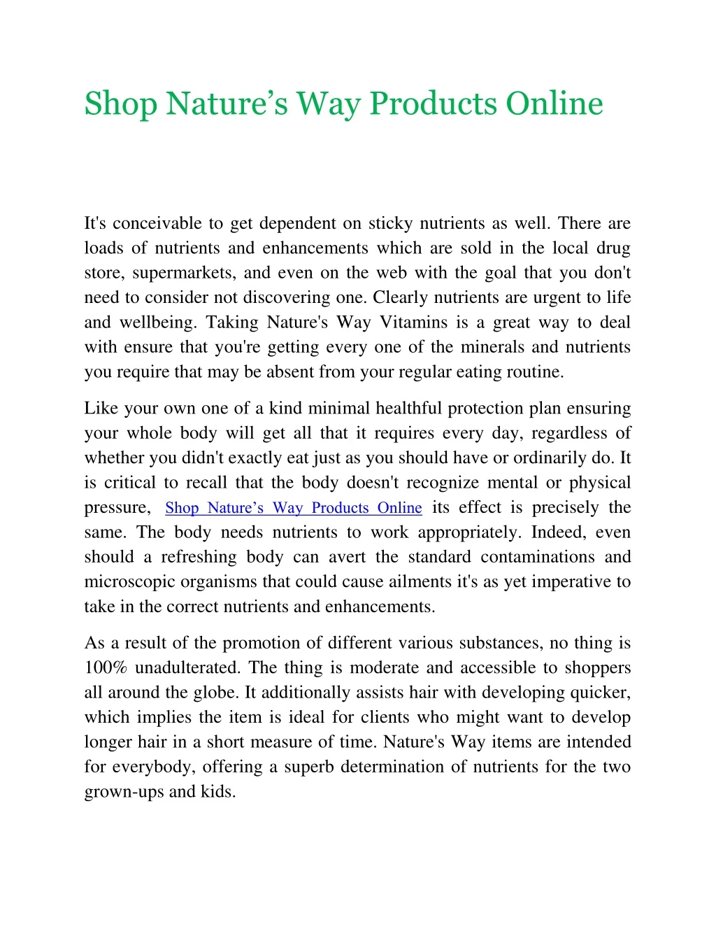 shop nature s way products online
