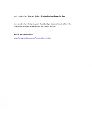 need gym brochure Brochure Design – Creative Brochure Design For Gym