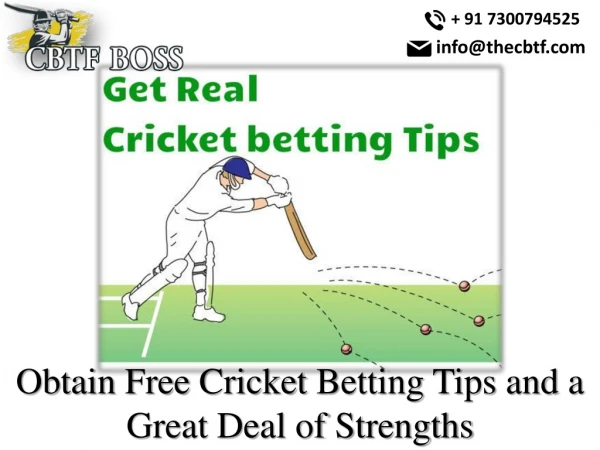 Get Acquire The Free Cricket Betting tips Game