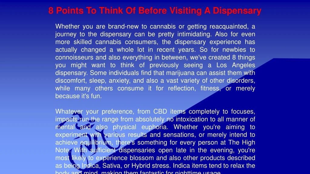 8 points to think of before visiting a dispensary