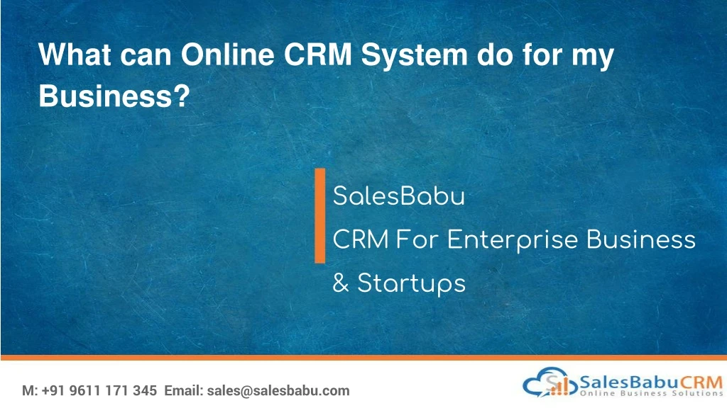 what can online crm system do for my business