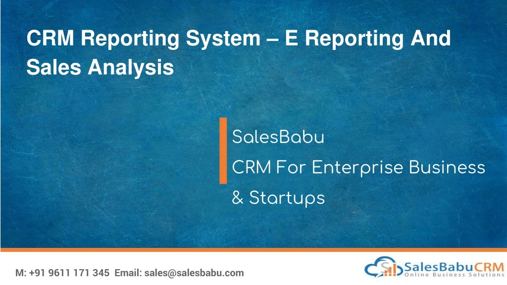 crm reporting system e reporting and sales