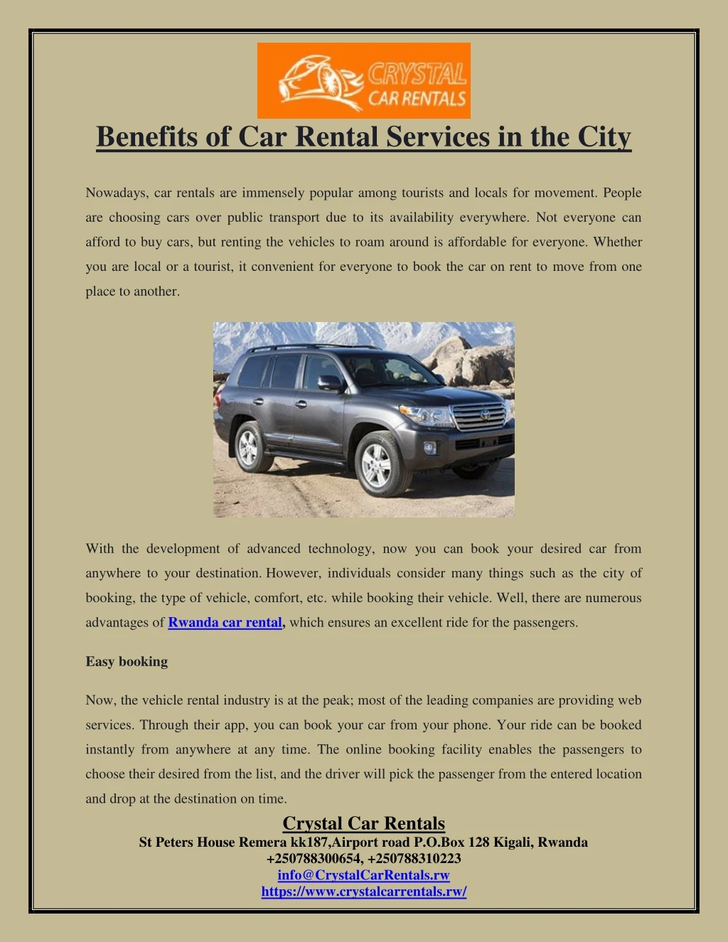 benefits of car rental services in the city