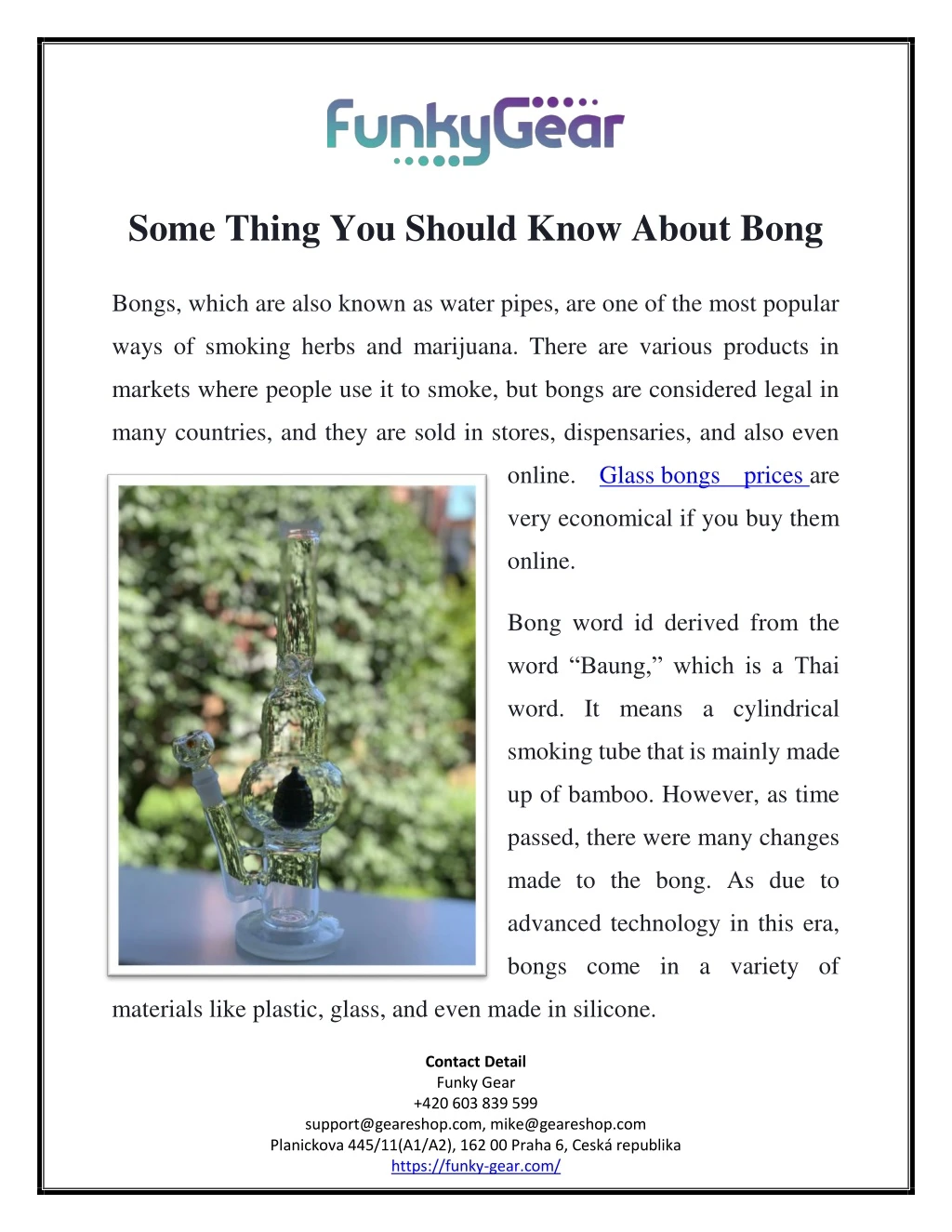 some thing you should know about bong