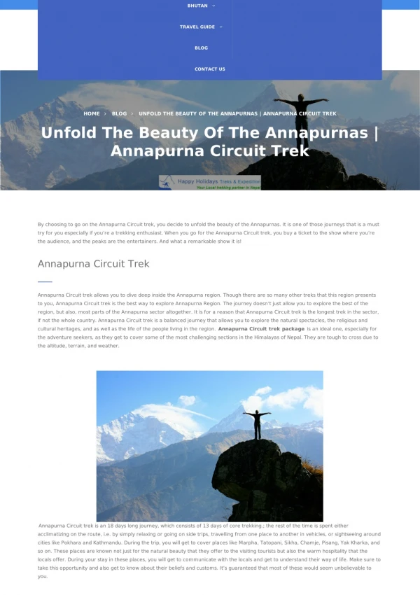 Unfold The Beauty Of The Annapurnas | Annapurna Circuit Trek