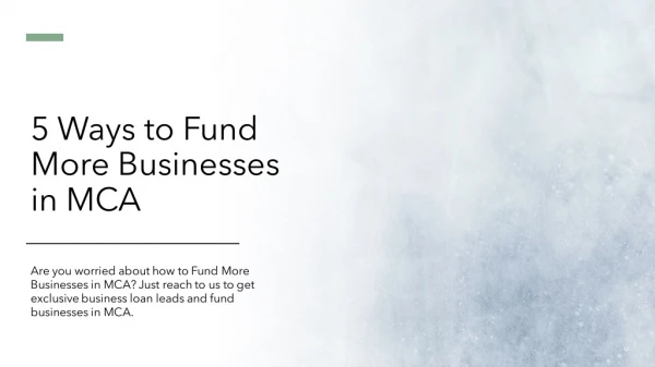 5 Ways to Fund More Businesses in MCA