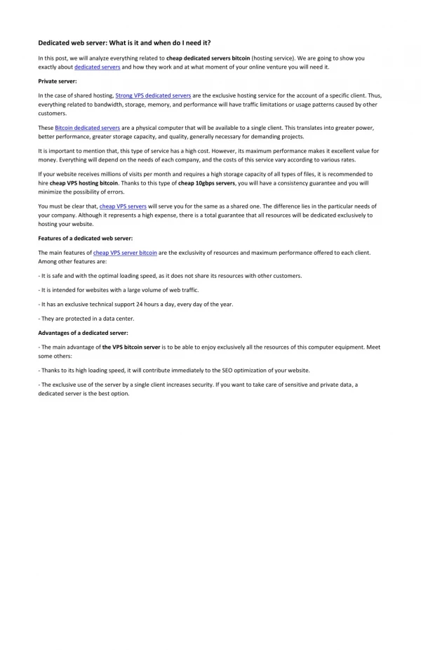 dedicated web server what is it and when