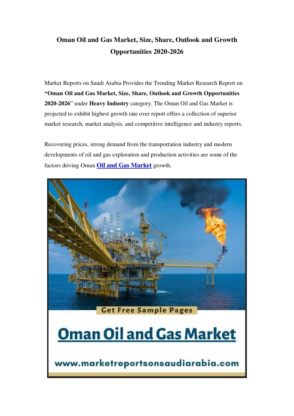 oman oil and gas market size share outlook
