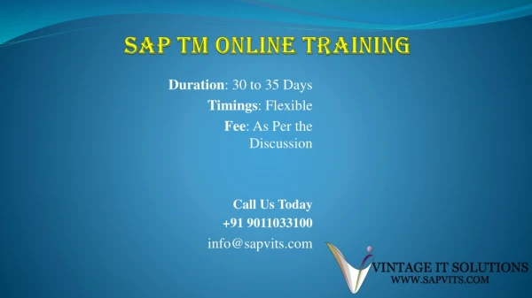 SAP TM Online Training | SAP TM