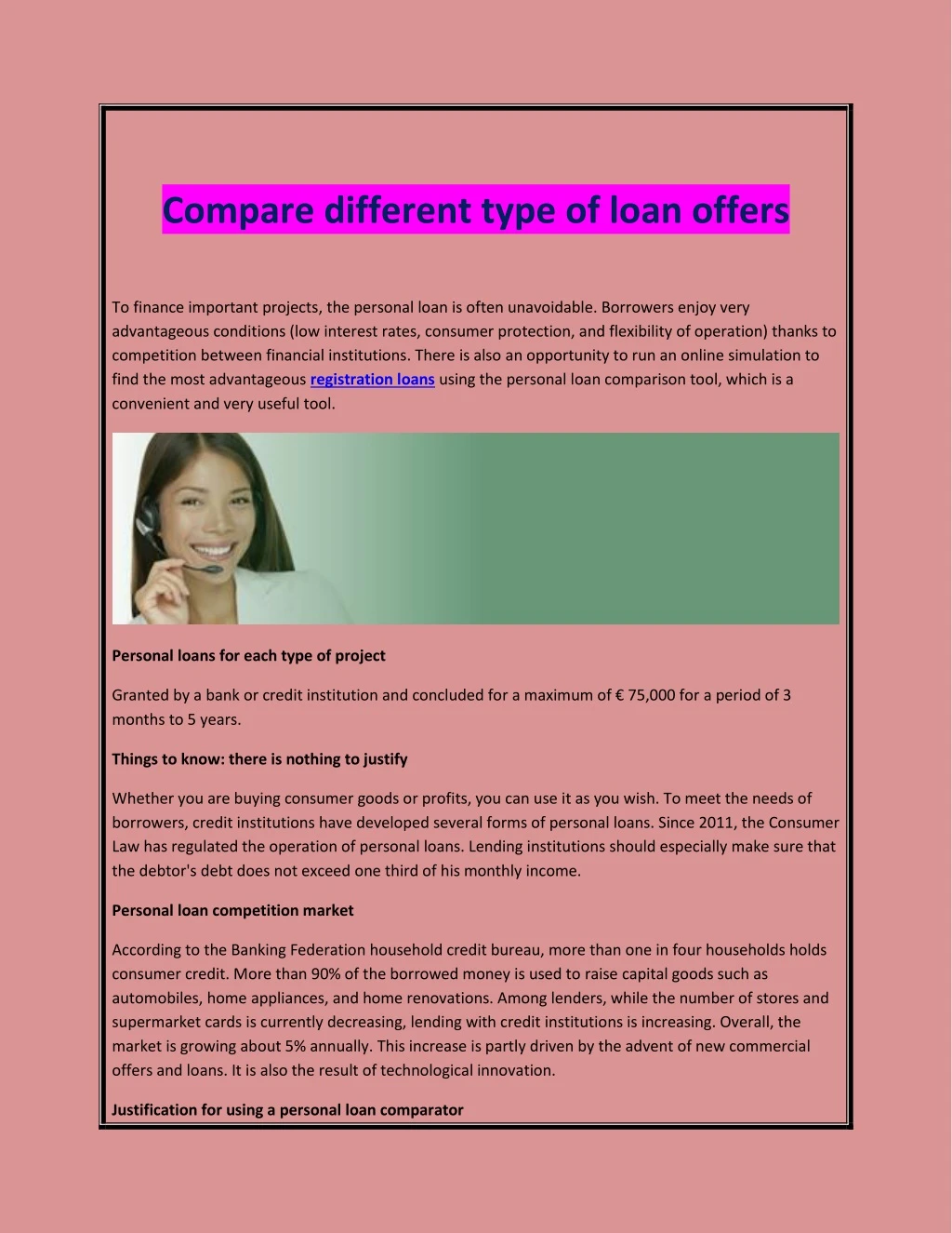 compare different type of loan offers