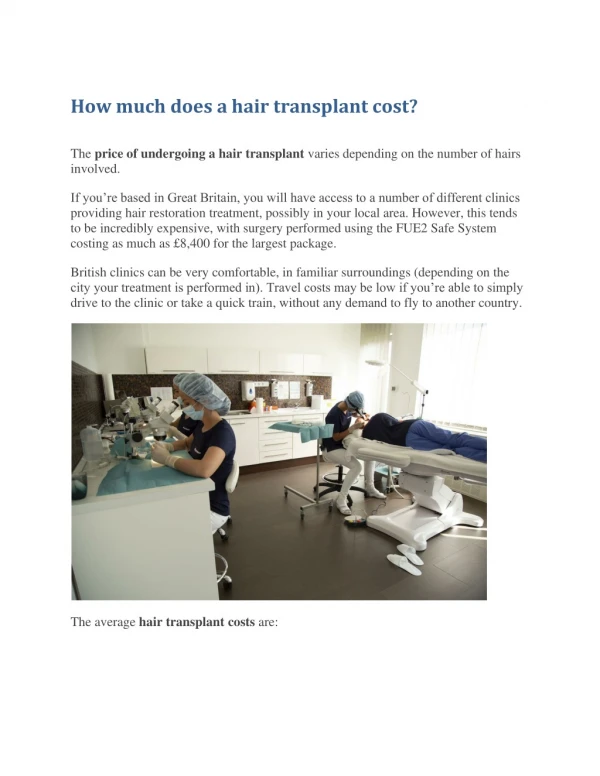 How much does a hair transplant cost?
