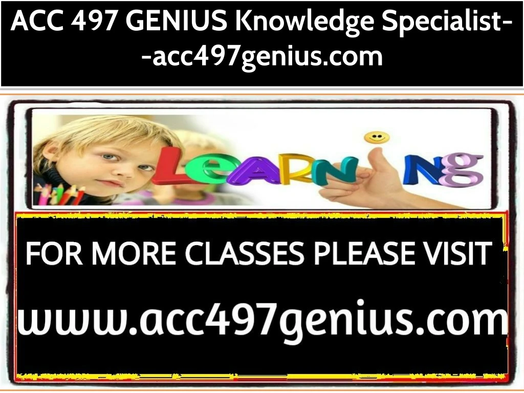 acc 497 genius knowledge specialist acc497genius