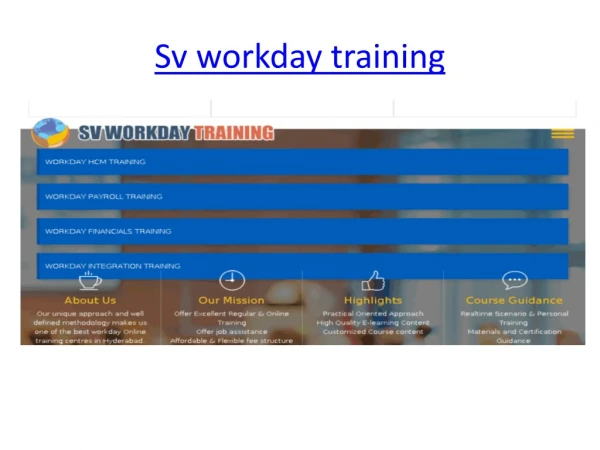 sv workday training institute
